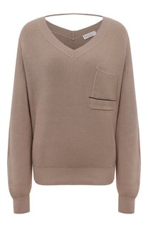 Хлопковый пуловер Brunello Cucinelli