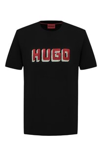 Хлопковая футболка HUGO
