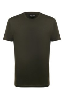 Футболка из шелка и хлопка Giorgio Armani