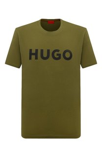 Хлопковая футболка HUGO