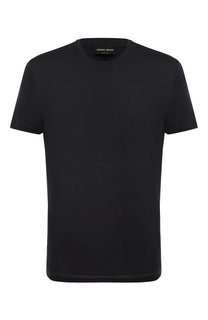 Футболка из шелка и хлопка Giorgio Armani