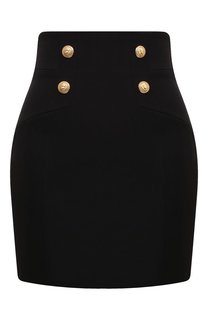 Шерстяная юбка Balmain
