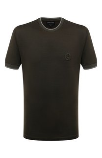 Футболка из хлопка и шелка Giorgio Armani