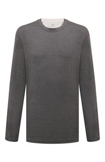 Лонгслив из шелка и хлопка Brunello Cucinelli