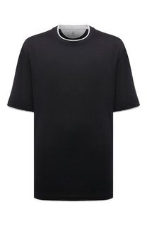 Футболка из шелка и хлопка Brunello Cucinelli
