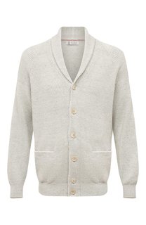 Кардиган из хлопка и льна Brunello Cucinelli