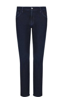 Джинсы прямого кроя с отделкой из кожи аллигатора Zilli