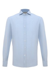 Сорочка из хлопка и льна Brunello Cucinelli