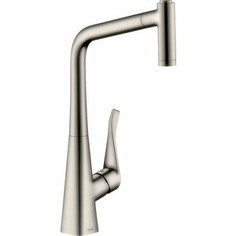 Смеситель для кухни Hansgrohe Metris M71 выдвижной излив, нержавеющая сталь (14780800)