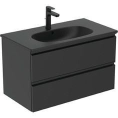Тумба с раковиной Ideal Standard Tesi 80х44 Silk Black, раковина черная (T0051ZT, T3509V3)