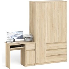 Комплект СВК Мори Стол компьютерный МС-1 правый + Шкаф МШ1200.1, цвет дуб сонома