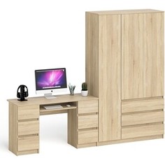 Комплект СВК Мори Стол компьютерный МС-2 + Шкаф МШ1200.1, цвет дуб сонома