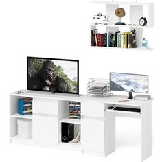 Стол компьютерный СВК Мори МС-1 левый + Тумба МТВ1204.1 + Полка 900, цвет белый (1027152)