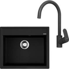 Кухонная мойка и смеситель Omoikiri Daisen 60 BL, Am.Pm Like черная (4993622, F8007722)