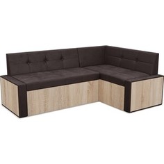 Кухонный диван Mebel Ars Таллин правый угол (бархат шоколадный STAR VELVET 60 COFFEE) 190х83х120 см