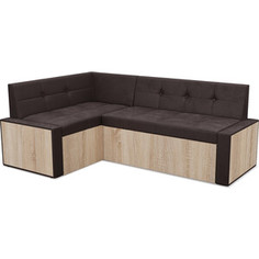 Кухонный диван Mebel Ars Таллин левый угол (бархат шоколадный STAR VELVET 60 COFFEE) 190х83х120 см