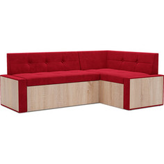 Кухонный диван Mebel Ars Таллин правый угол (Кордрой красный) 210х83х140 см