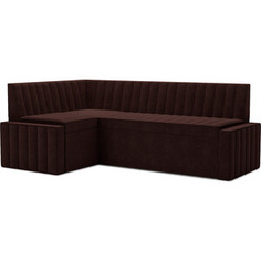 Кухонный диван Mebel Ars Вермут левый угол (велюр шоколад HB-178 16) 213х82х133 см