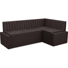 Кухонный диван Mebel Ars Вермут правый угол (бархат шоколадный STAR VELVET 60 COFFEE) 193х82х113 см