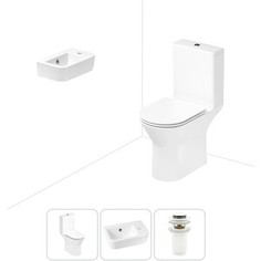 Набор для туалета 3 в 1 Lavinia Boho Elegant с сиденьем микролифт, аксессуары в цвете матовый белый (202008344)