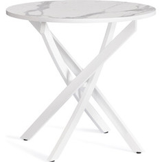 Стол TetChair MANZANA / HPL / металл, Мрамор светлый / белый (20620)