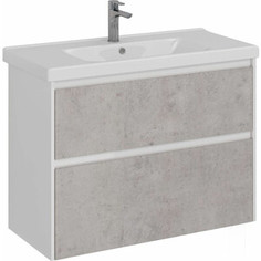 Тумба с раковиной Lemark Combi 100х45 бетон/белый глянец (LM03C100T-Beton, 641259)