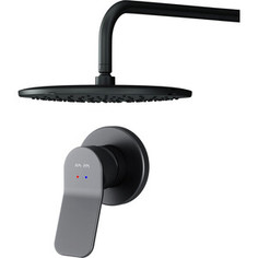 Смеситель для душа Am.Pm X-Joy с верхним душем 220 мм, черный матовый (FB85A2R002)