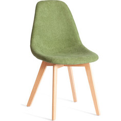 Стул TetChair CINDY SOFT (mod. C1021F1-1) / 1 шт. в упаковке, фактурный велюр/дерево бук, Зеленый LY1701-7 / натуральный