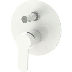 Смеситель для ванны Cezares Laconico встраиваемый с переключателем, Bianco Lucido Cromo (LACONICO-C-VDI-BLC)