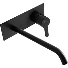 Смеситель для раковины Cezares Leaf встраиваемый, черный матовый (LEAF-BLI1-NOP)