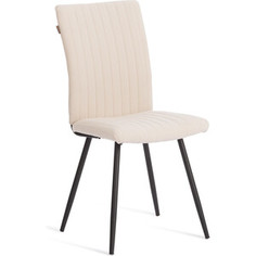 Стул обеденный TetChair Monte Carlo, флок , 50х55х93, молочный/черный, 4 (24609)