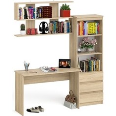 Стол письменный СВК Мори МСП1200.1 + Стеллаж МСТ600.3 + Полка 1200, цвет дуб сонома (1027875)