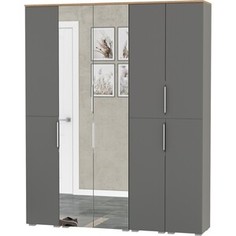 Прихожая Моби Октава Набор шкафов 02, цвет серый графит/ дуб золотой/ фасады МДФ серый графит (1027025) Mobi