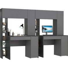 Стол компьютерный Моби Комфорт 12.71 + Стол компьютерный Комфорт 12.71, цвет антрацит/тёмно-серый, не универсальная сборка (1028606) Mobi