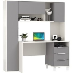 Стол компьютерный Моби Комфорт 12.95N, цвет белый премиум/серый шифер, не универсальная сборка (Стол рабочий) (1028672) Mobi