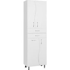 Шкаф Style line Волна 60 с бельевой корзиной, белый (ЛС-000010047)