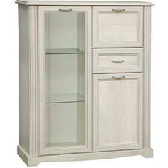 Шкаф комбинированный Олимп 32.09 сохо бетон пайн белый / Masa Decor бетон пайн белый / профиль бетон пайн белый патина / ДВПО белый / стекло Olimp