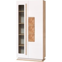 Шкаф комбинированный Олимп 30.02-02 Дора дуб сонома / белый / ДВПО белый / ПВХ белый глянец снег Olimp