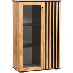 Шкаф комбинированный ОЛМЕКО 51.03 Либерти (опора h-20 мм) дуб вотан/черный (OLMP002639)