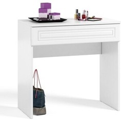 Стол туалетный ОЛМЕКО Афина АФ-19 с одним ящиком, белое дерево