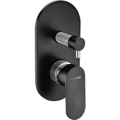 Смеситель для ванны Wasserkraft Elbe черный soft-touch / хром (7441)