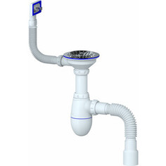 Сифон для кухонной мойки Unicorn D40/50 с гофрой, чашка из нержавеющей стали D115, 1 1/2 (B425)