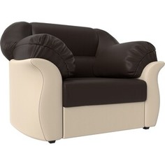Лига Диванов Кресло Карнелла экокожа коричневый/бежевый