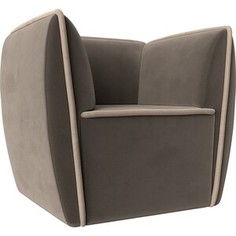 Кресло Лига Диванов Бергамо велюр коричневый\бежевый (111985)