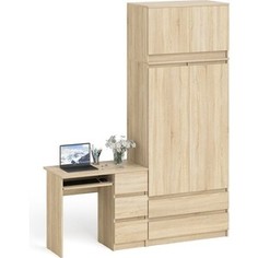 Комплект СВК Мори Стол компьютерный МС-6 правый + Шкаф МШ900.1 + Антресоль МА900.1, цвет дуб сонома