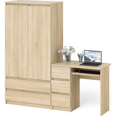 Комплект СВК Мори Стол компьютерный МС-6 левый + Шкаф МШ900.1, цвет дуб сонома