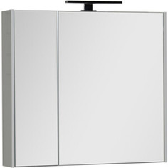 Зеркальный шкаф Aquanet Латина 80 с светильником, белый (179635, 179947)