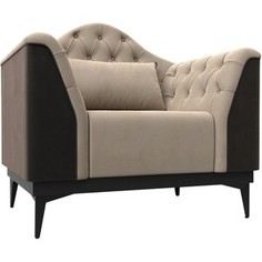 Кресло Лига Диванов Флорида велюр бежевый\коричневый (112278)