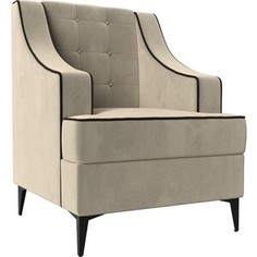 Кресло Лига Диванов Марк микровельвет бежевый\коричневый (111873)