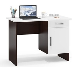 Стол письменный Мебельный двор С-МД-1-09, цвет венге/белый шагрень (1028347)